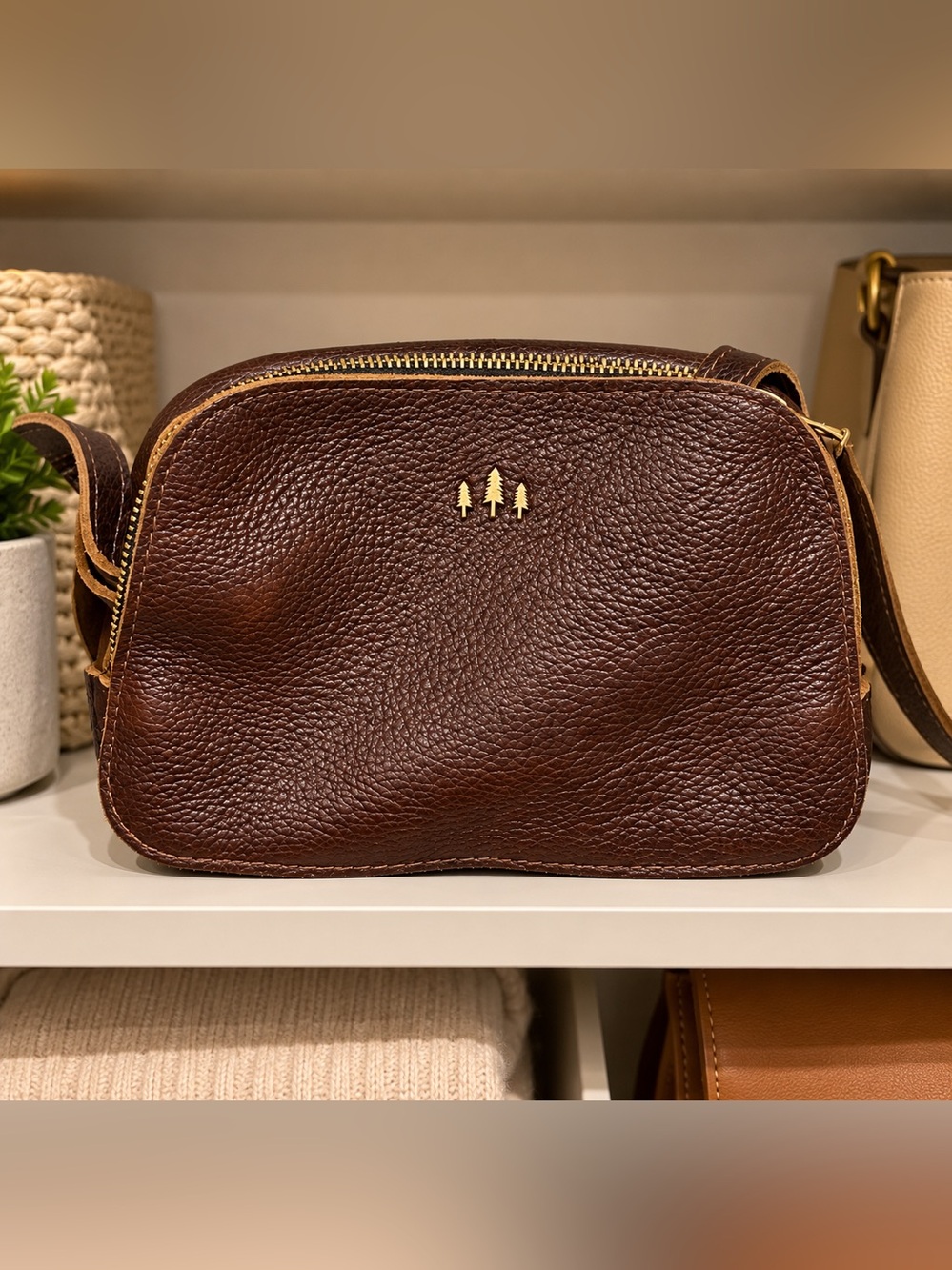 Portland Leather Goods Crossbody Bag in Coldbrew Brown Like New